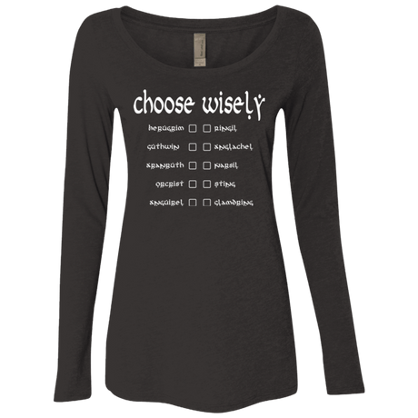 T-Shirts Vintage Black / Small Choose wisely Women's Triblend Long Sleeve Shirt