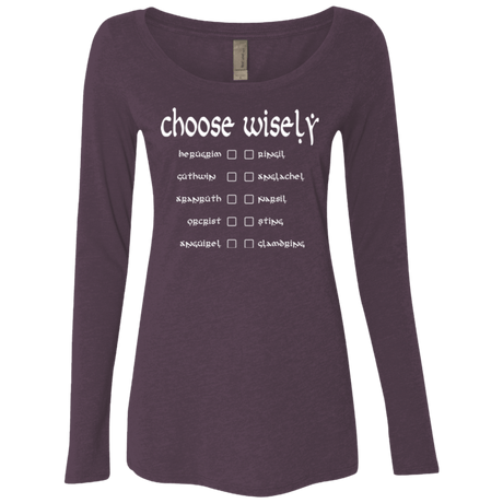T-Shirts Vintage Purple / Small Choose wisely Women's Triblend Long Sleeve Shirt