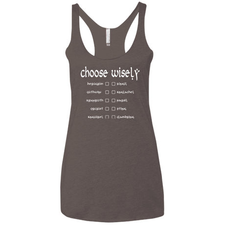 T-Shirts Macchiato / X-Small Choose wisely Women's Triblend Racerback Tank