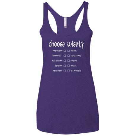 T-Shirts Purple / X-Small Choose wisely Women's Triblend Racerback Tank