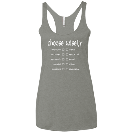 T-Shirts Venetian Grey / X-Small Choose wisely Women's Triblend Racerback Tank