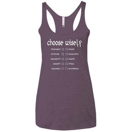 T-Shirts Vintage Purple / X-Small Choose wisely Women's Triblend Racerback Tank