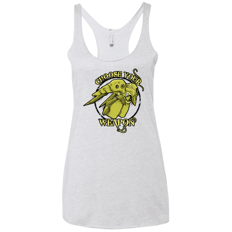 T-Shirts Heather White / X-Small CHOOSE YOUR WEAPON Women's Triblend Racerback Tank