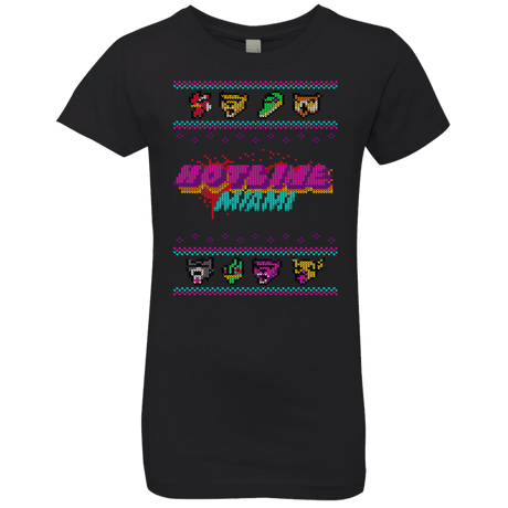 T-Shirts Black / YXS Christmas Sweater Hotline Miami Girls Premium T-Shirt