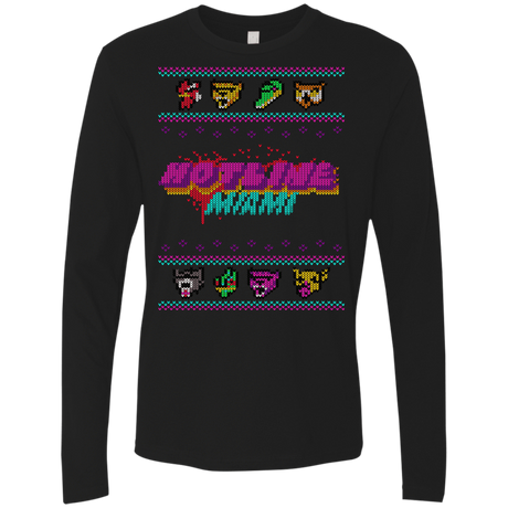 T-Shirts Black / Small Christmas Sweater Hotline Miami Men's Premium Long Sleeve