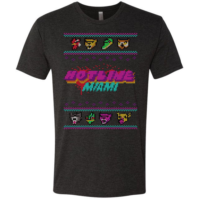 T-Shirts Vintage Black / Small Christmas Sweater Hotline Miami Men's Triblend T-Shirt