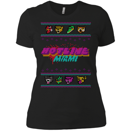 T-Shirts Black / X-Small Christmas Sweater Hotline Miami Women's Premium T-Shirt