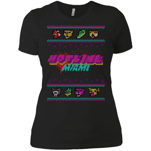 T-Shirts Black / X-Small Christmas Sweater Hotline Miami Women's Premium T-Shirt