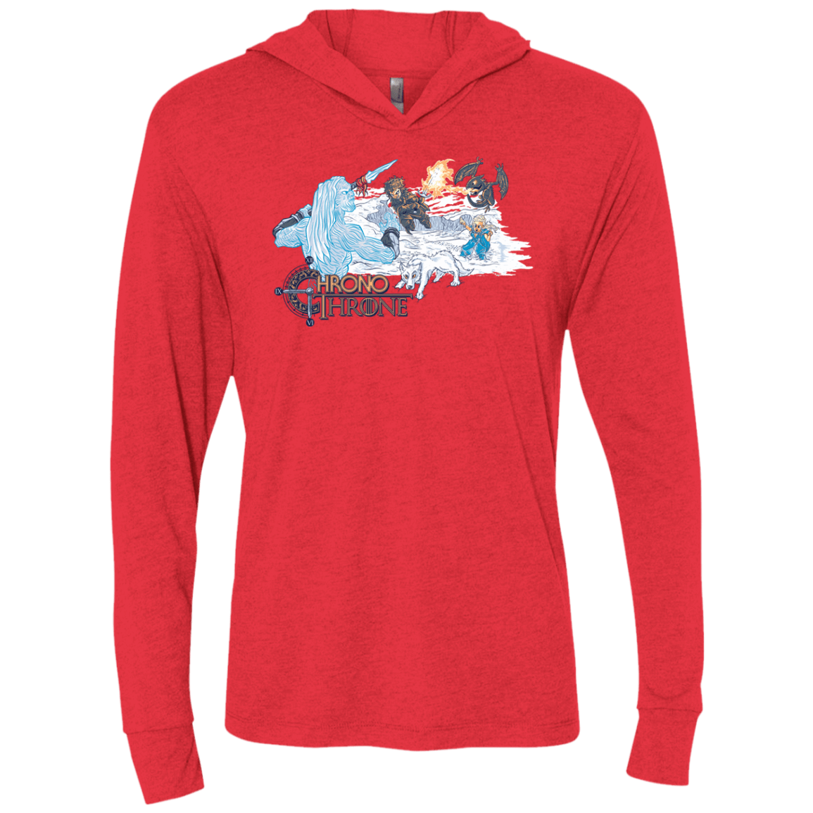 T-Shirts Vintage Red / X-Small Chrono Throne Triblend Long Sleeve Hoodie Tee