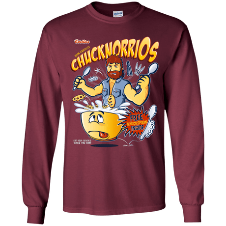 T-Shirts Maroon / YS ChucknorriOs Youth Long Sleeve T-Shirt