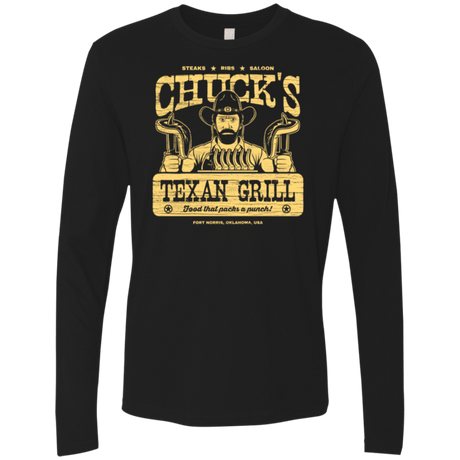 T-Shirts Black / Small Chucks Texan Grill Men's Premium Long Sleeve