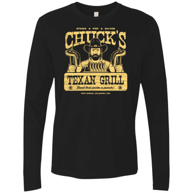 T-Shirts Black / Small Chucks Texan Grill Men's Premium Long Sleeve