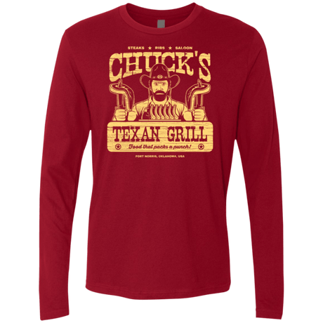 T-Shirts Cardinal / Small Chucks Texan Grill Men's Premium Long Sleeve