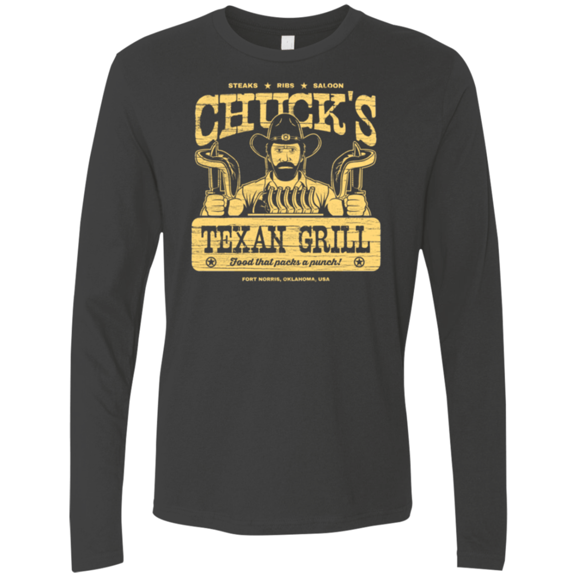 T-Shirts Heavy Metal / Small Chucks Texan Grill Men's Premium Long Sleeve