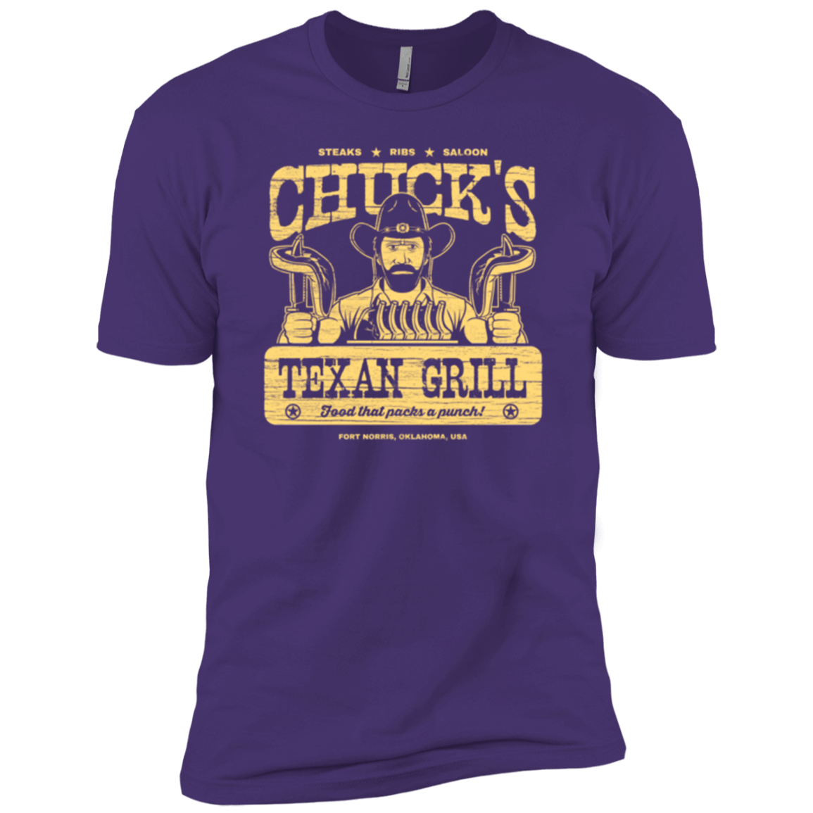 T-Shirts Purple / X-Small Chucks Texan Grill Men's Premium T-Shirt