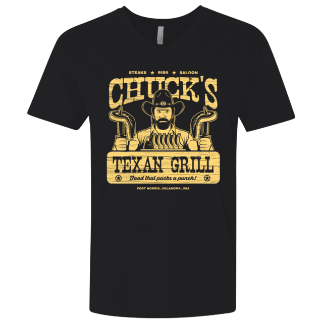 T-Shirts Black / X-Small Chucks Texan Grill Men's Premium V-Neck