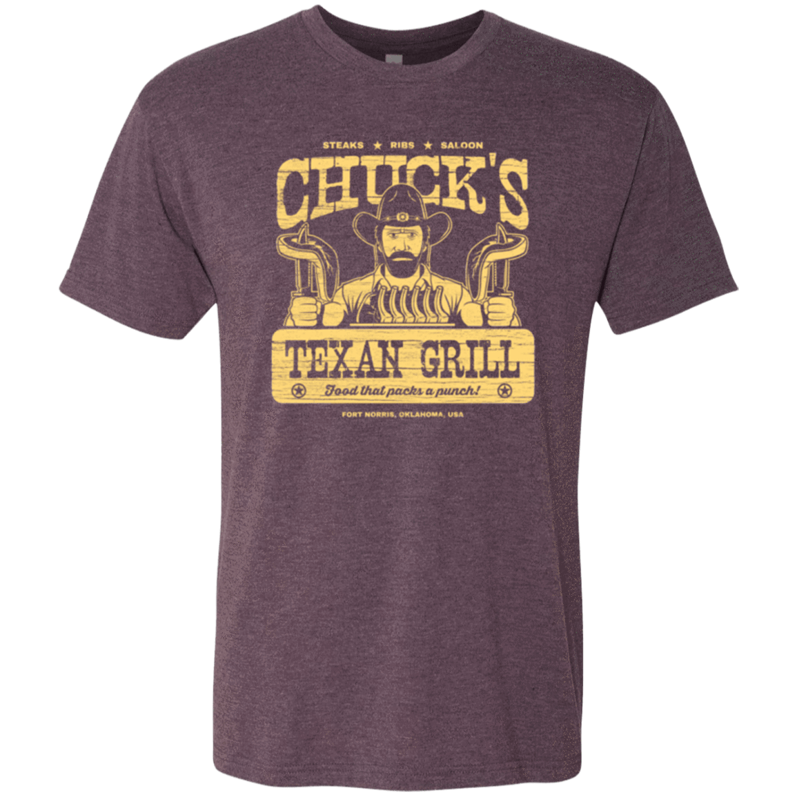 T-Shirts Vintage Purple / Small Chucks Texan Grill Men's Triblend T-Shirt