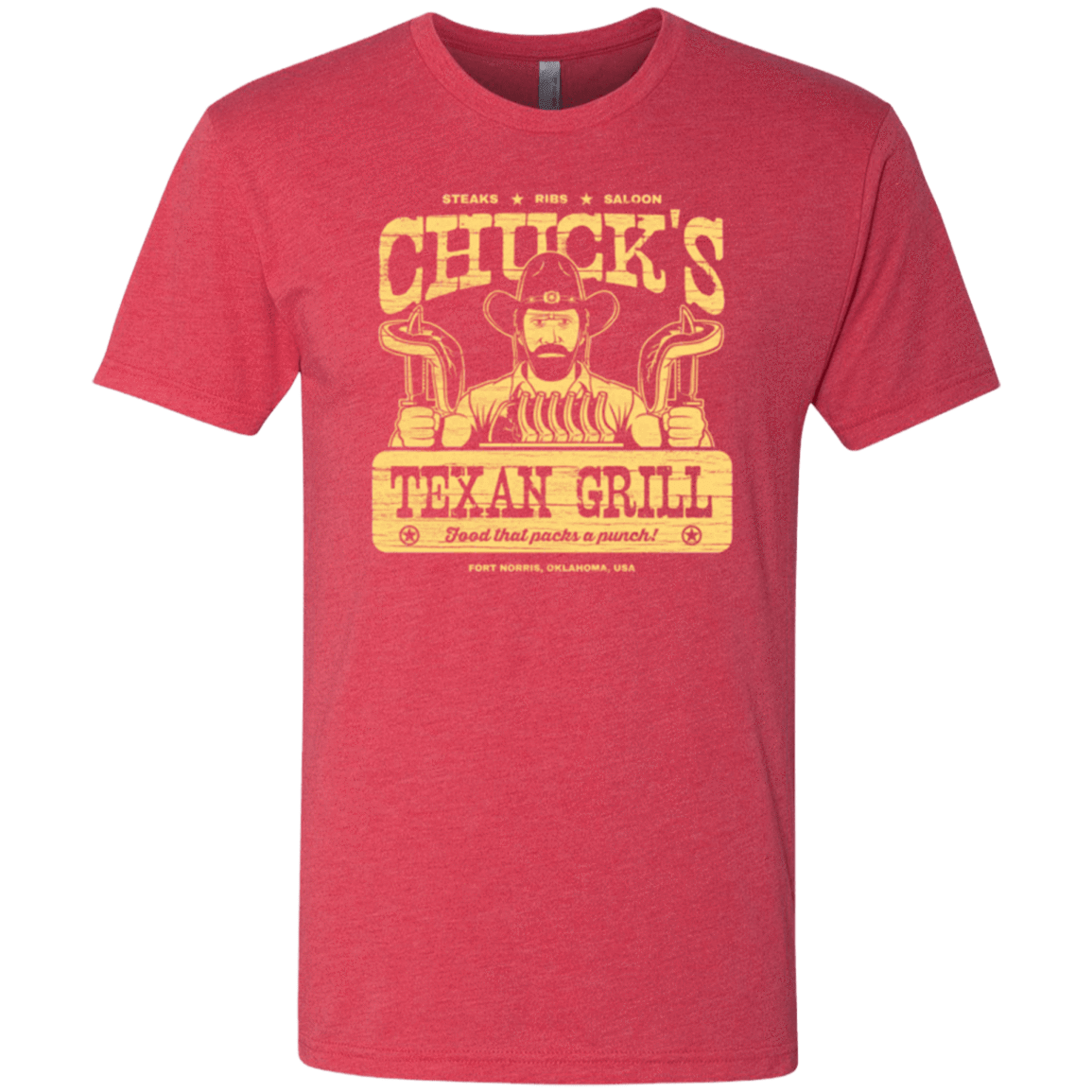 T-Shirts Vintage Red / Small Chucks Texan Grill Men's Triblend T-Shirt