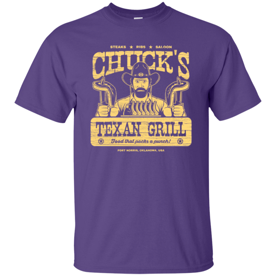 T-Shirts Purple / Small Chucks Texan Grill T-Shirt
