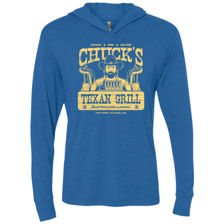 T-Shirts Vintage Royal / X-Small Chucks Texan Grill Triblend Long Sleeve Hoodie Tee