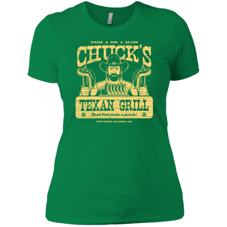 T-Shirts Kelly Green / X-Small Chucks Texan Grill Women's Premium T-Shirt