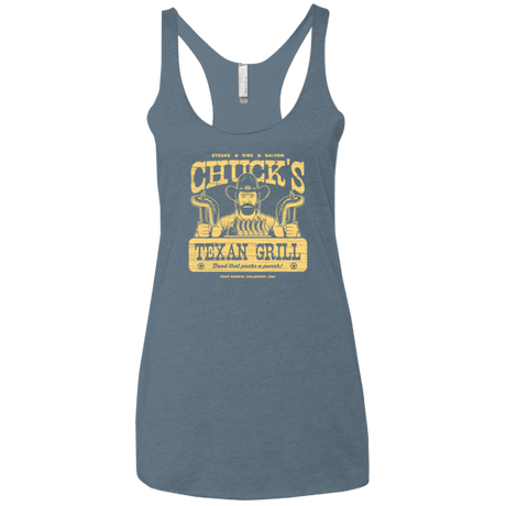 T-Shirts Indigo / X-Small Chucks Texan Grill Women's Triblend Racerback Tank