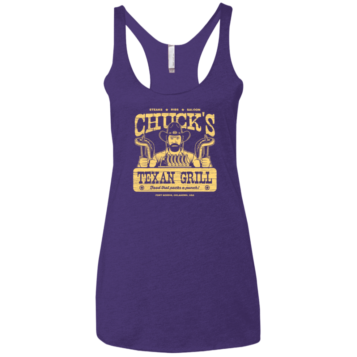 T-Shirts Purple / X-Small Chucks Texan Grill Women's Triblend Racerback Tank