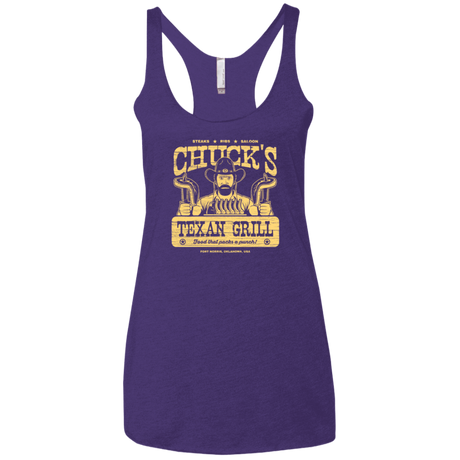 T-Shirts Purple / X-Small Chucks Texan Grill Women's Triblend Racerback Tank