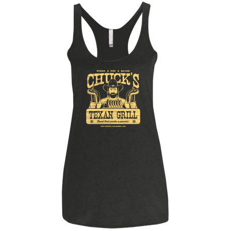 T-Shirts Vintage Black / X-Small Chucks Texan Grill Women's Triblend Racerback Tank