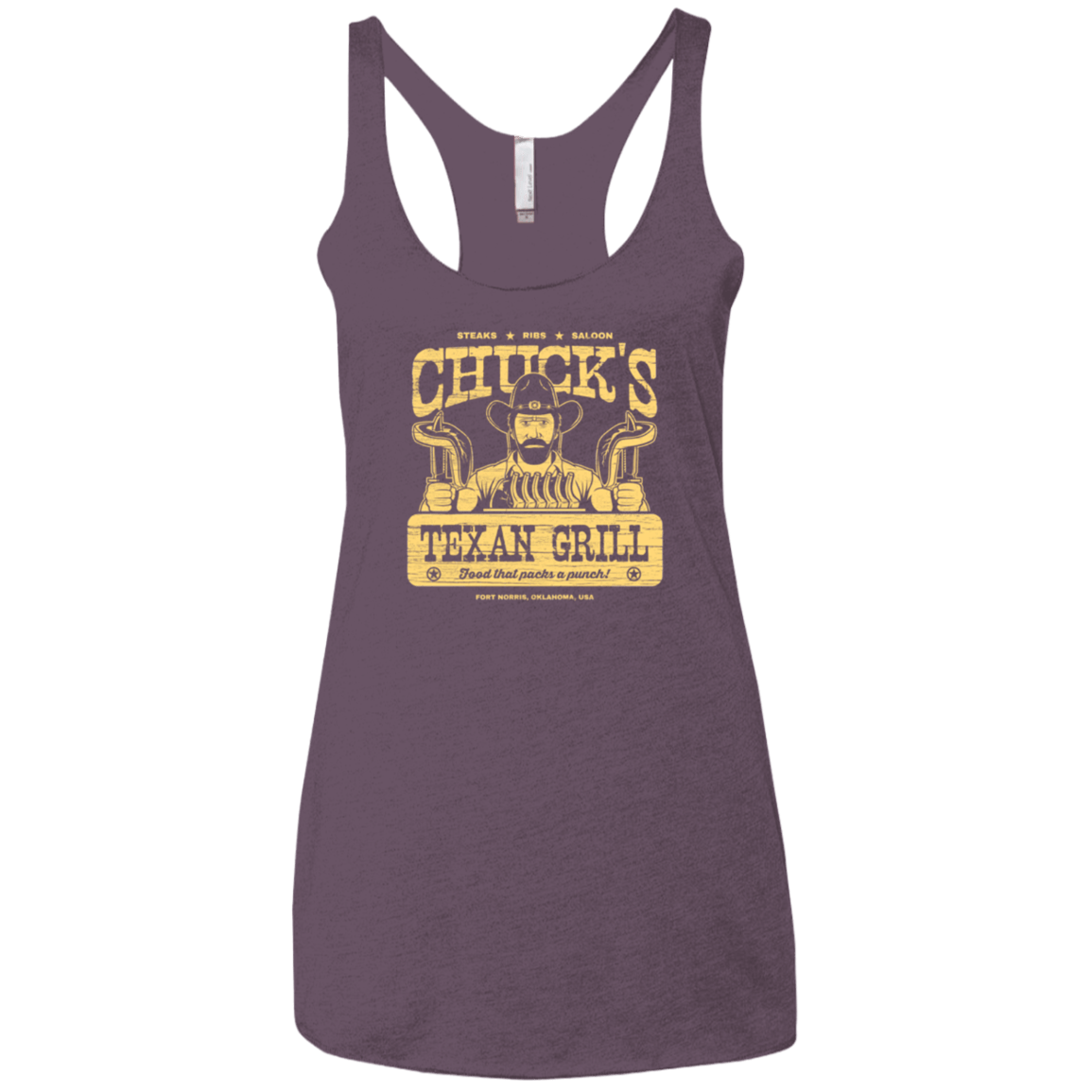 T-Shirts Vintage Purple / X-Small Chucks Texan Grill Women's Triblend Racerback Tank