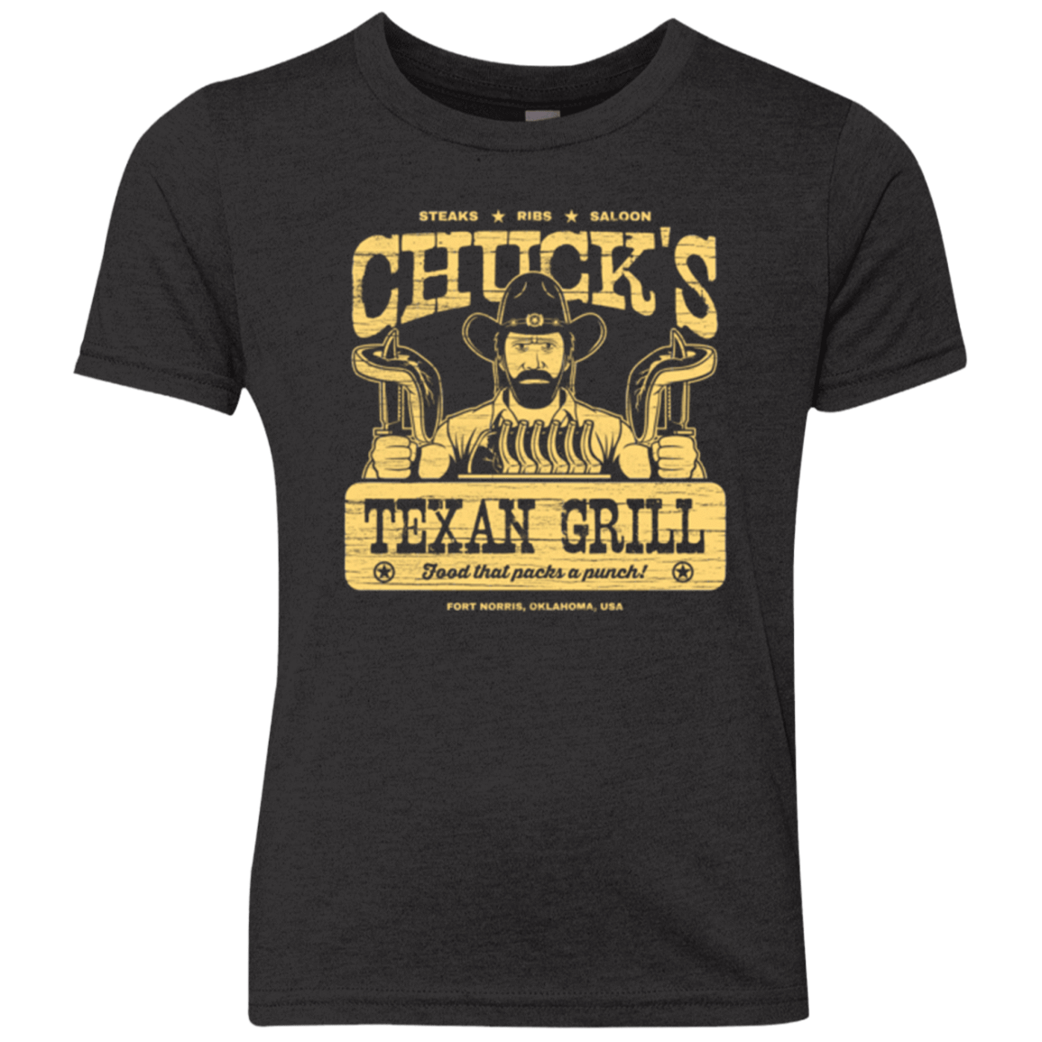 T-Shirts Vintage Black / YXS Chucks Texan Grill Youth Triblend T-Shirt