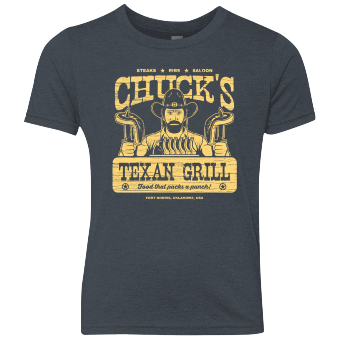 T-Shirts Vintage Navy / YXS Chucks Texan Grill Youth Triblend T-Shirt