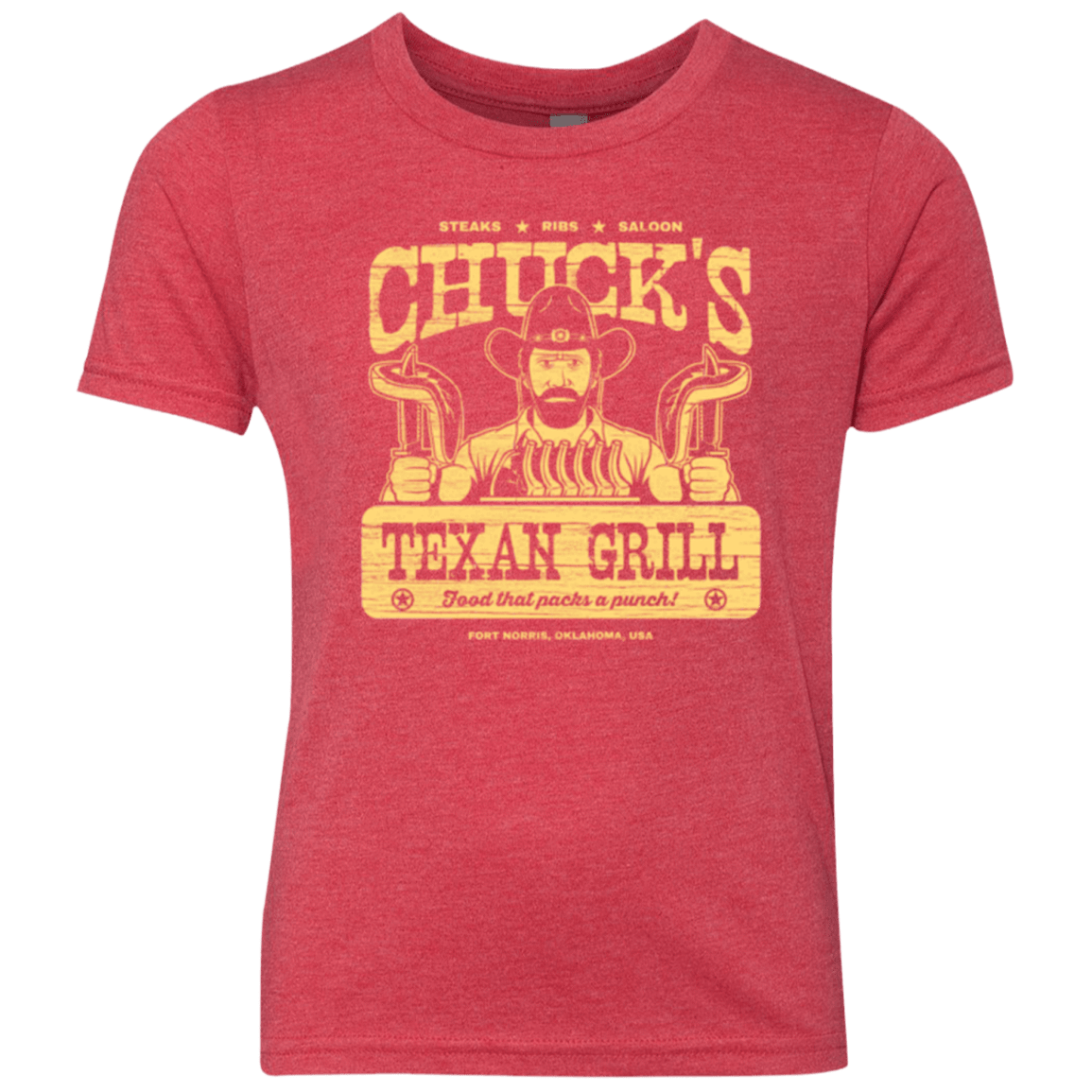 T-Shirts Vintage Red / YXS Chucks Texan Grill Youth Triblend T-Shirt