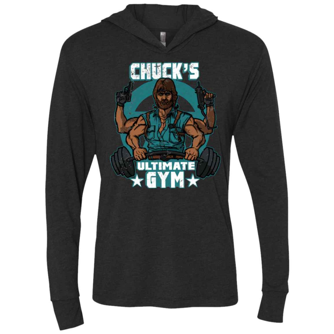 T-Shirts Vintage Black / X-Small Chucks Ultimate Gym Triblend Long Sleeve Hoodie Tee