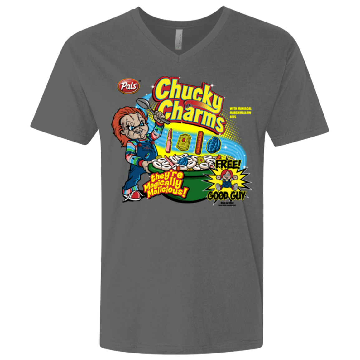 T-Shirts Heavy Metal / X-Small Chucky Charms Men's Premium V-Neck