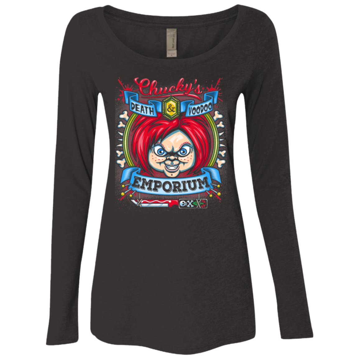 T-Shirts Vintage Black / S Chucky Crest Women's Triblend Long Sleeve Shirt