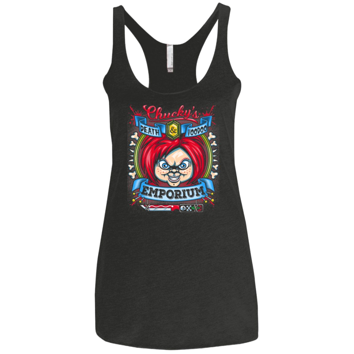 T-Shirts Vintage Black / X-Small Chucky Crest Women's Triblend Racerback Tank