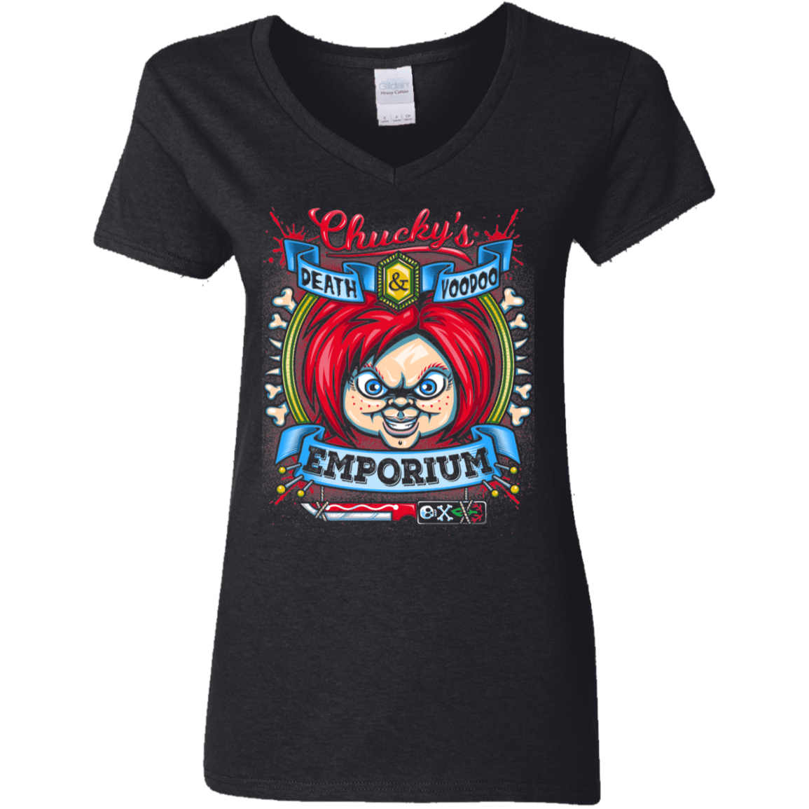 T-Shirts Black / S Chucky Crest Women's V-Neck T-Shirt