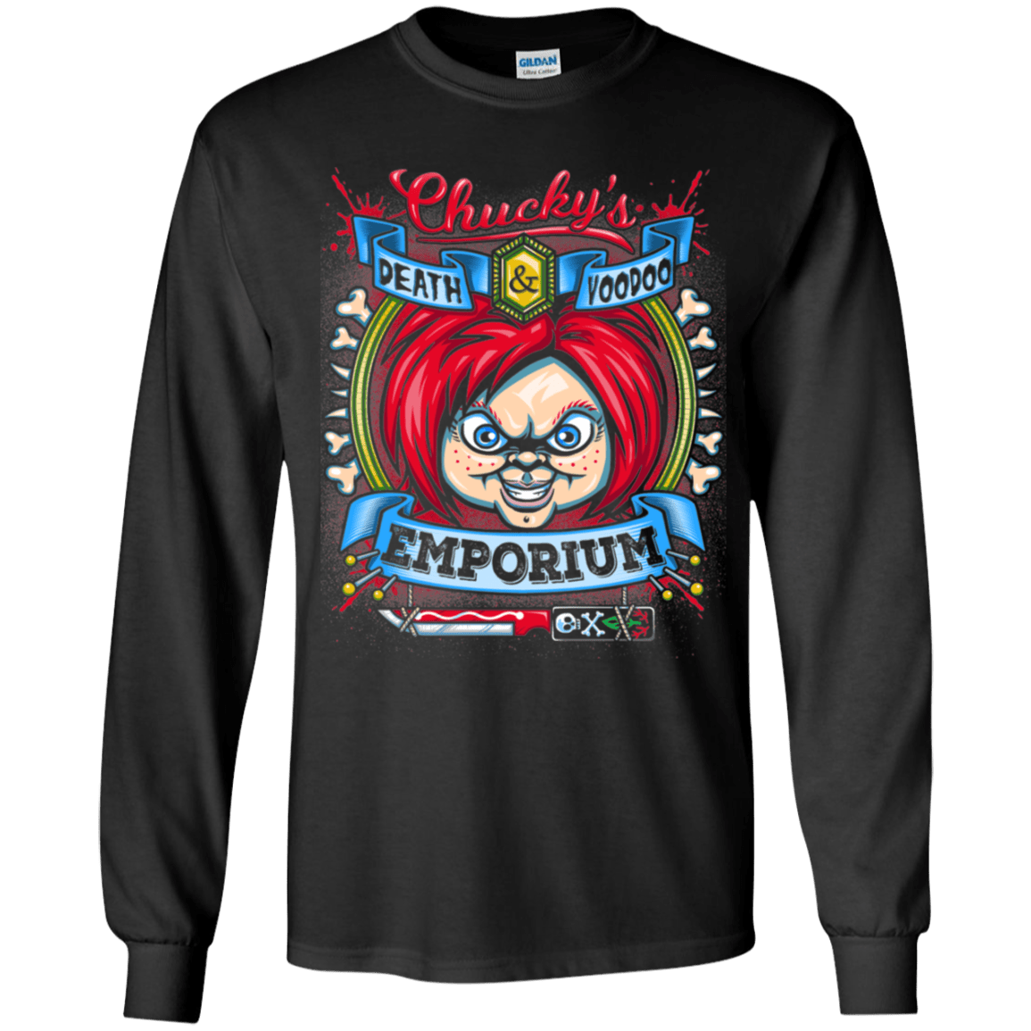 T-Shirts Black / YS Chucky Crest Youth Long Sleeve T-Shirt