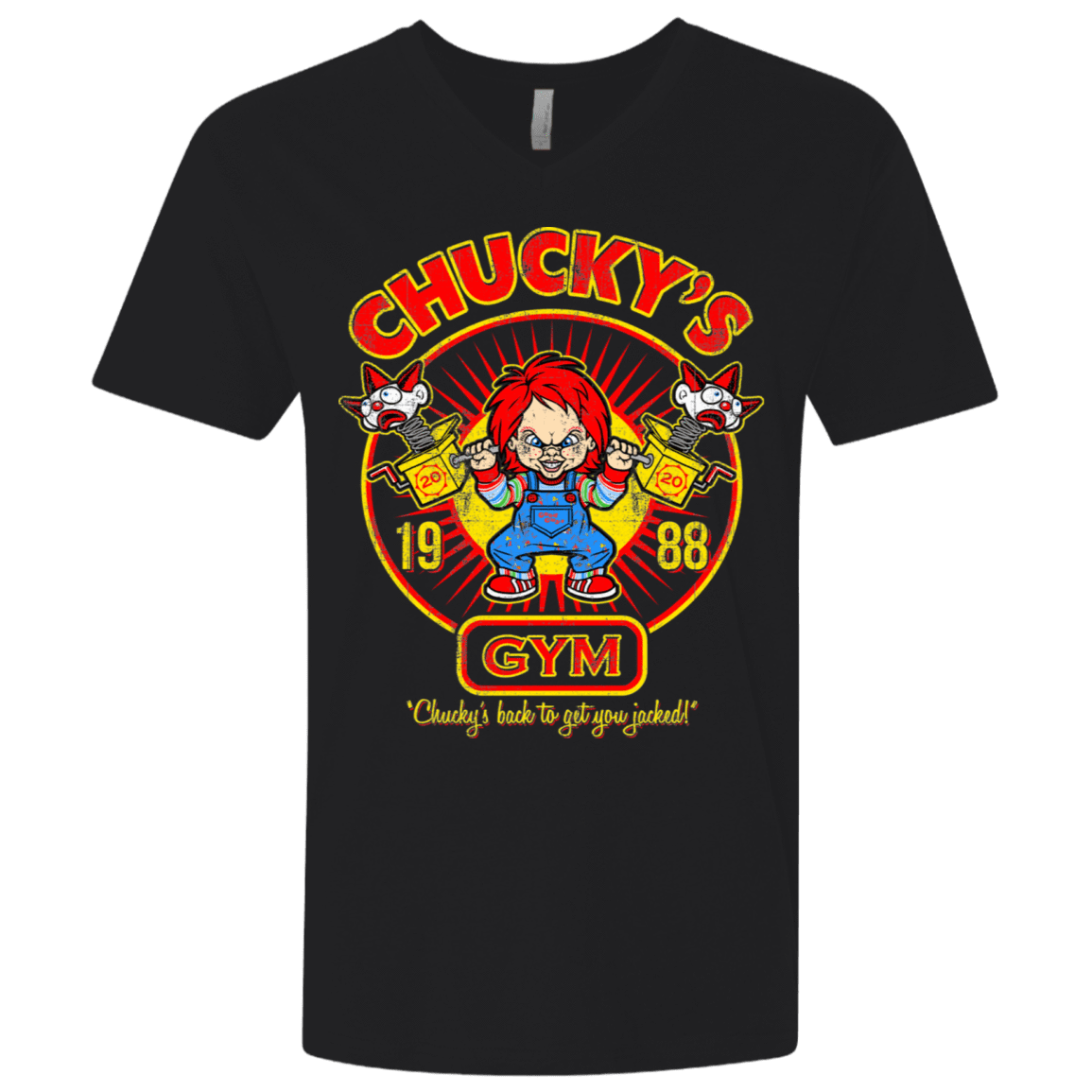 T-Shirts Black / X-Small Chucky Gym Tee Good Guy Men's Premium V-Neck