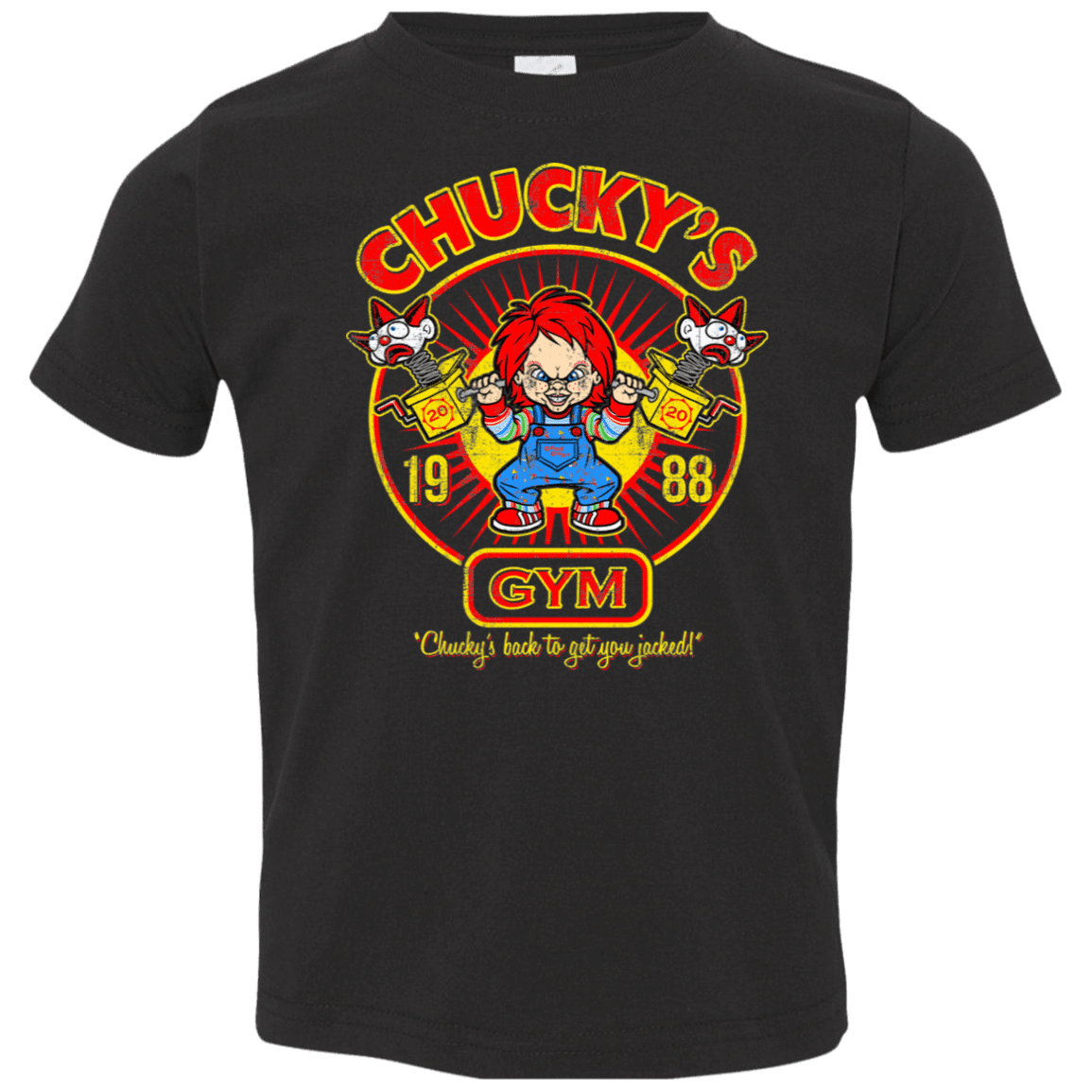 T-Shirts Black / 2T Chucky Gym Tee Good Guy Toddler Premium T-Shirt