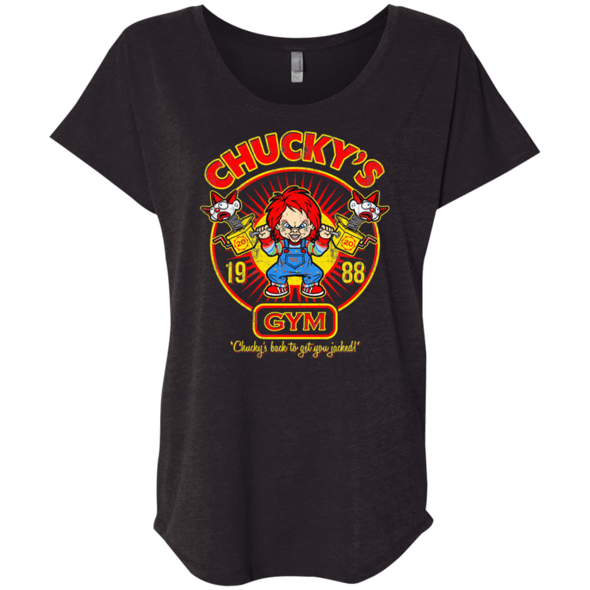 T-Shirts Vintage Black / X-Small Chucky Gym Tee Good Guy Triblend Dolman Sleeve