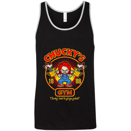 T-Shirts Black/Athletic Heather / X-Small Chucky Gym Tee Good Guy Unisex Premium Tank Top