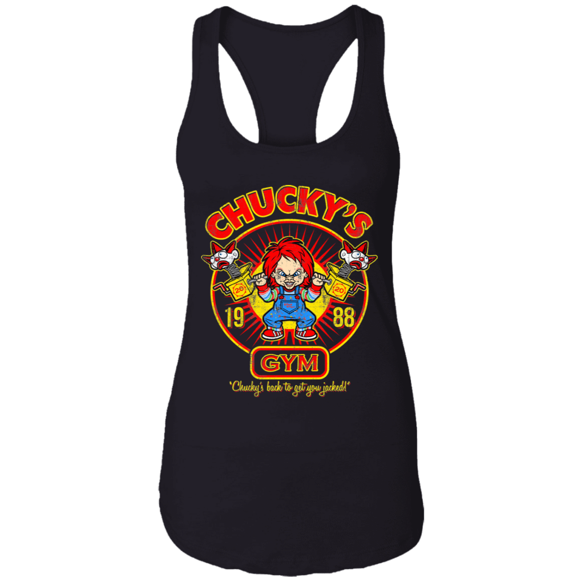 T-Shirts Black / X-Small Chucky Gym Tee Good Guy Women's Racerback Tank