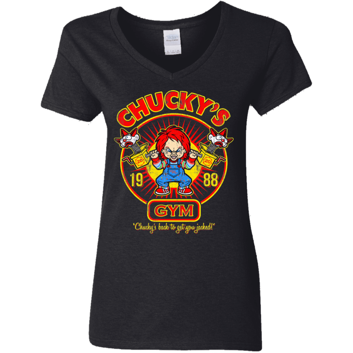 T-Shirts Black / S Chucky Gym Tee Good Guy Women's V-Neck T-Shirt