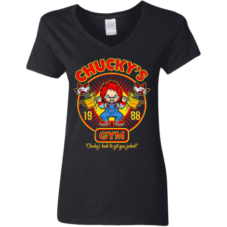 T-Shirts Black / S Chucky Gym Tee Good Guy Women's V-Neck T-Shirt