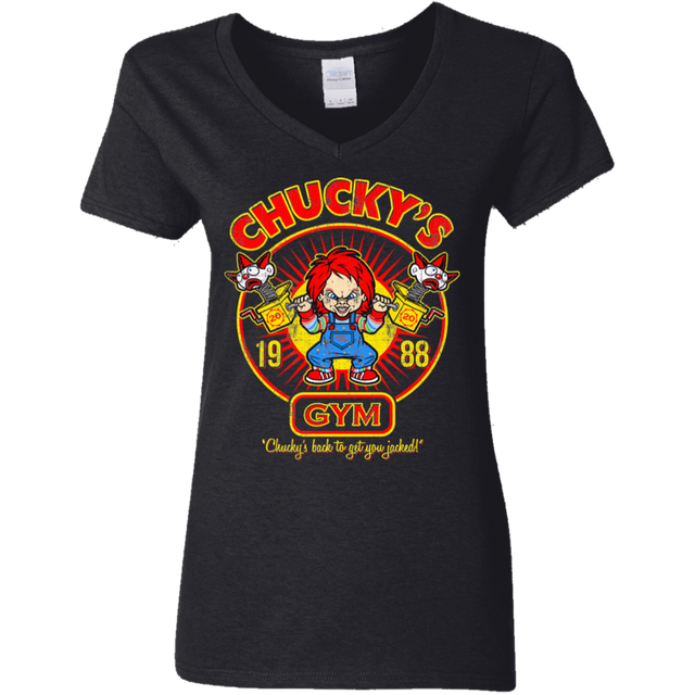 T-Shirts Black / S Chucky Gym Tee Good Guy Women's V-Neck T-Shirt