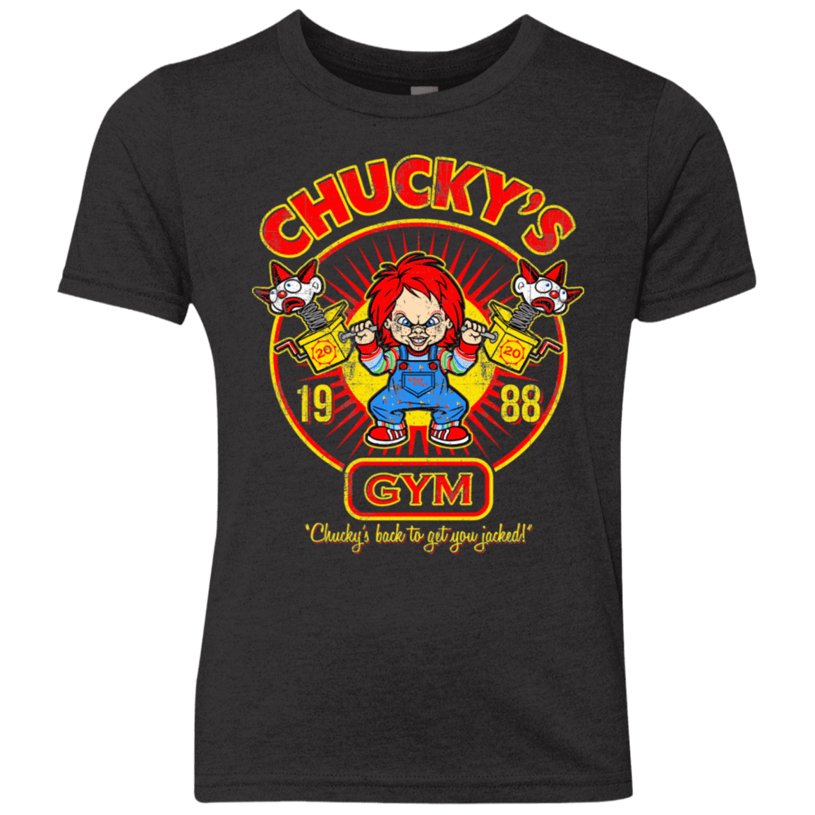 T-Shirts Vintage Black / YXS Chucky Gym Tee Good Guy Youth Triblend T-Shirt