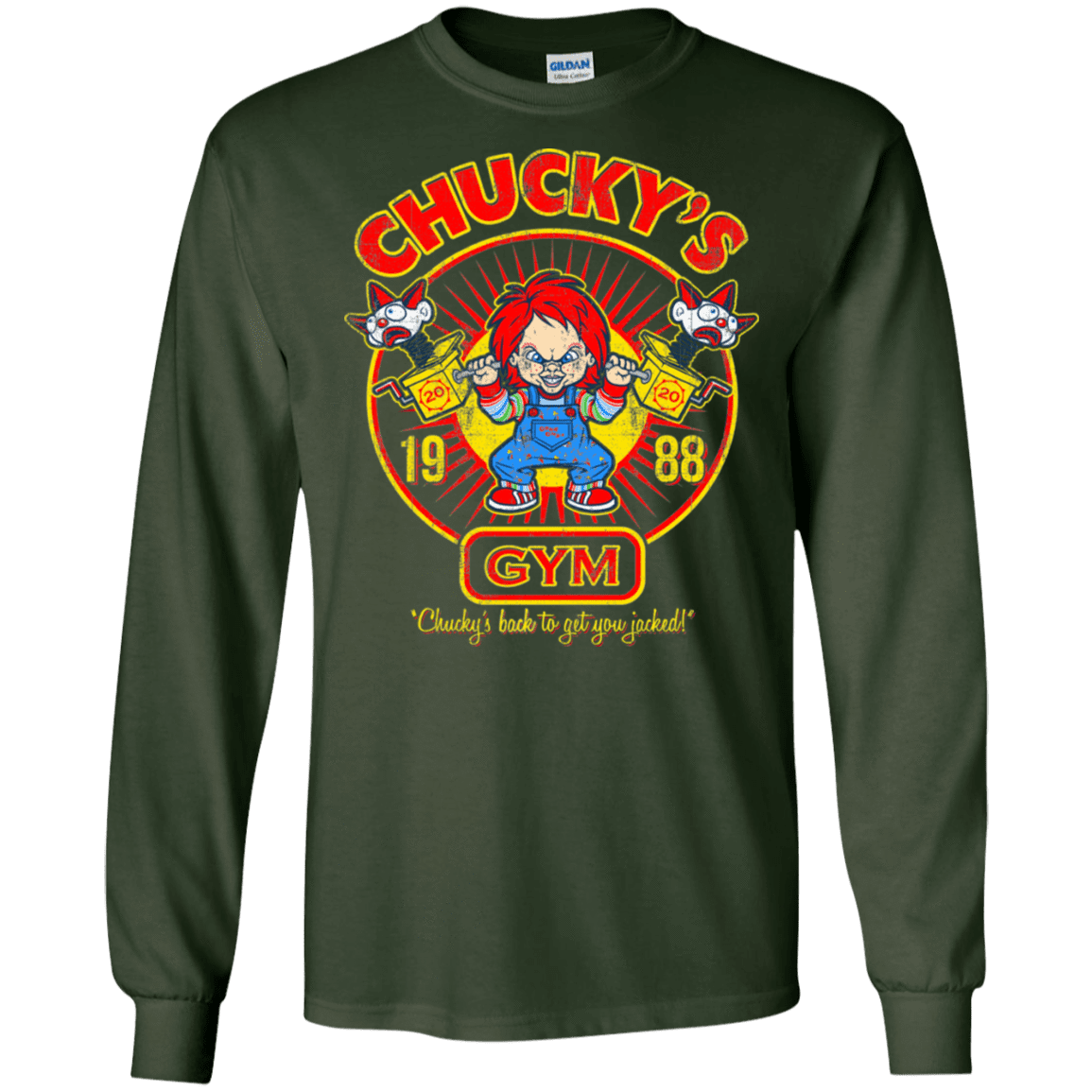 T-Shirts Forest Green / S Chucky's Gym Men's Long Sleeve T-Shirt