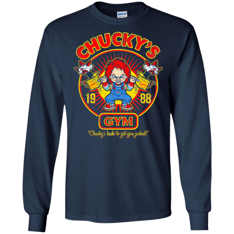 T-Shirts Navy / S Chucky's Gym Men's Long Sleeve T-Shirt